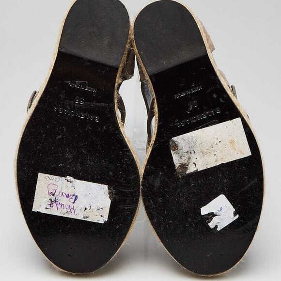 Balenciaga Grey Suede Espadrille Wedge Sandals Size 5.5/36 - Picture 2 of 5